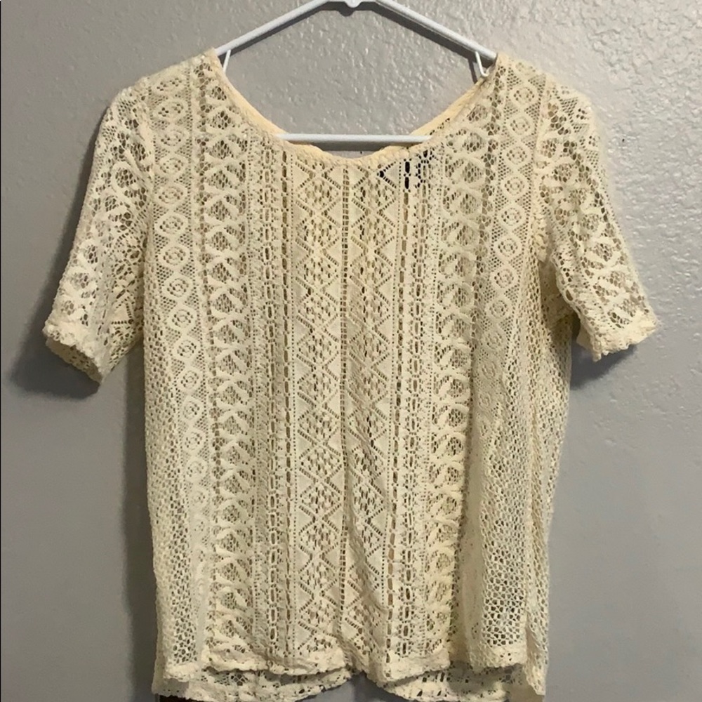 America Eagle cream lace top
